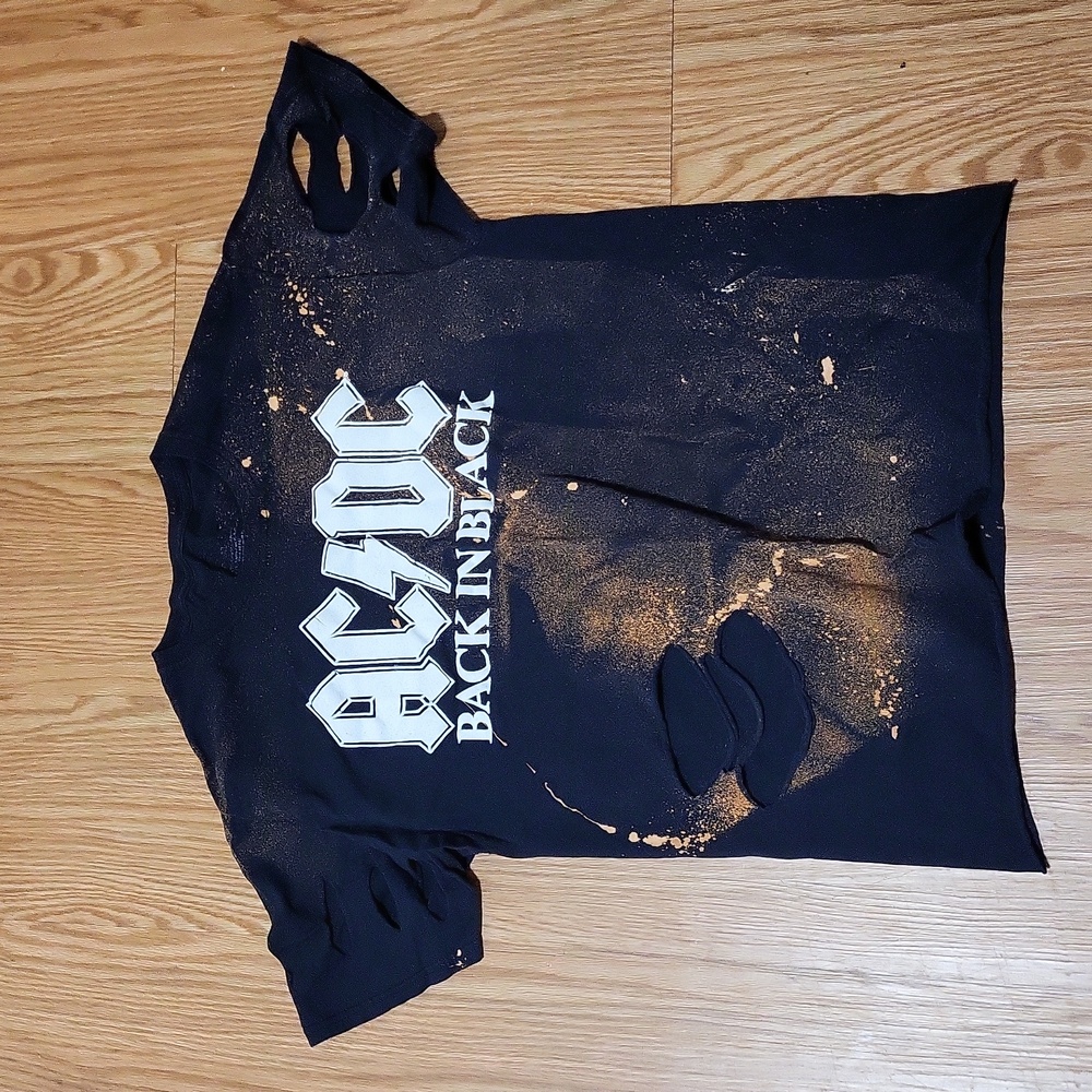 AC/DC distressed tee